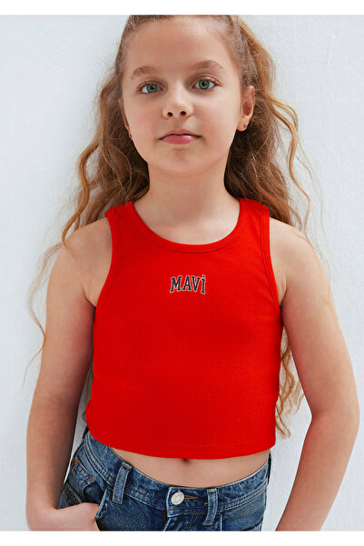 Mavi Logo Printed Red Tank Top Fitted / Body-Fitting Cut 7610336-70473