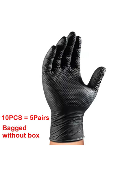 Choice M Black 10PCS 2-100PCS 8mil Heavy Duty Industrial Black Nitrile Gloves...