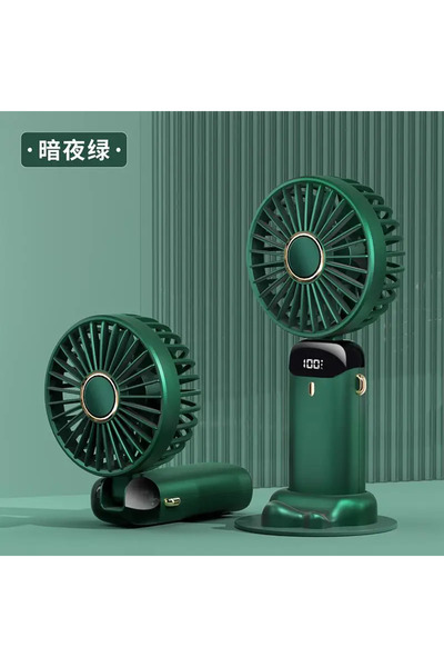 Choice4 Green Mini Handheld Fan Foldable Neck Hanging Fan 5 Speed USB Recharg...