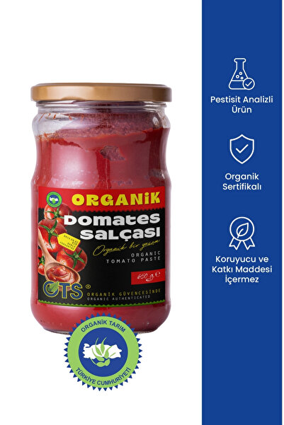 OTS Organik Domates Salçası 650 gr (Organik Sertifikalı, Pestisit Analizli)
