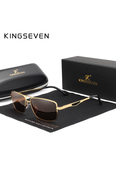 Choice BROWN KINGSEVEN Brand Designer Polarized Sunglasses For Driving Men Sq...