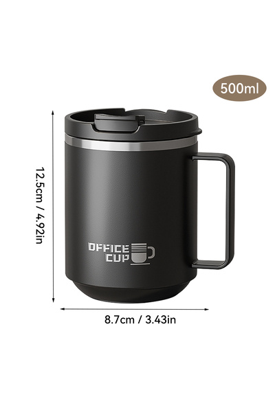 Choice 401-500ml Black Double Wall Insulated Coffee Mug 304 Stainless Steel M...