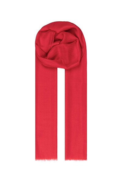 Silk and Cashmere Kırmızı Larissa Saf Kaşmir Şal