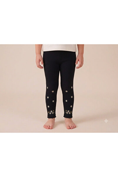 Cevval Minigirls Extra Stretchy Luxury Leggings with Flower Patterned Lycra a...