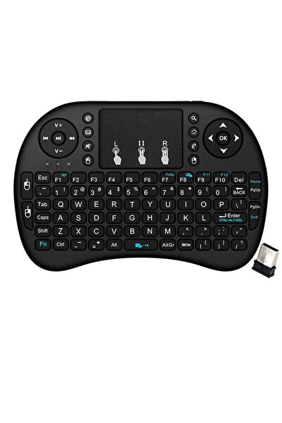 Choice لوحة مفاتيح لاسلكية صغيرة I8 2.4G 2.4GHz Air Mouse مع لوحة لمس للتحكم ...