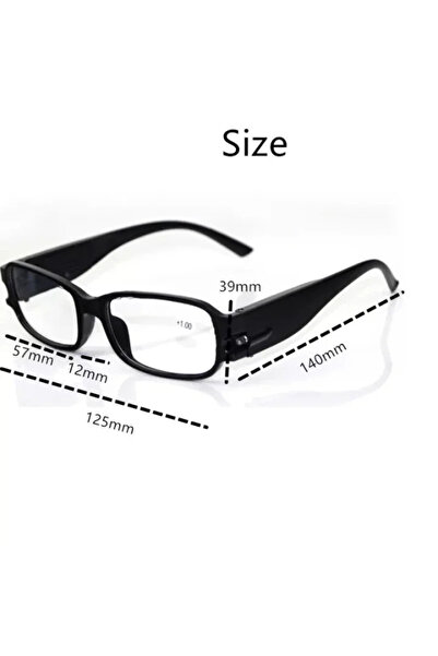 Choice1 +200 Black LED Reading Glasses Unisex Black Presbyopia Glasses HD Far...