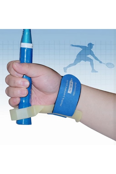 Choice Blue Adjustable Badminton Wrist Support Trainer for Various Hand Size ...