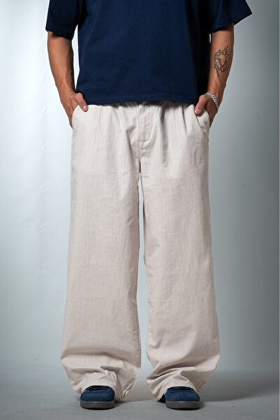 GRJ denim Stone Linen Super Baggy Men's Trousers