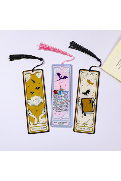 Miniso 3pcs Dragon Knight Story Bookmark, Acrylic Bookmark Reading Supplies, ...