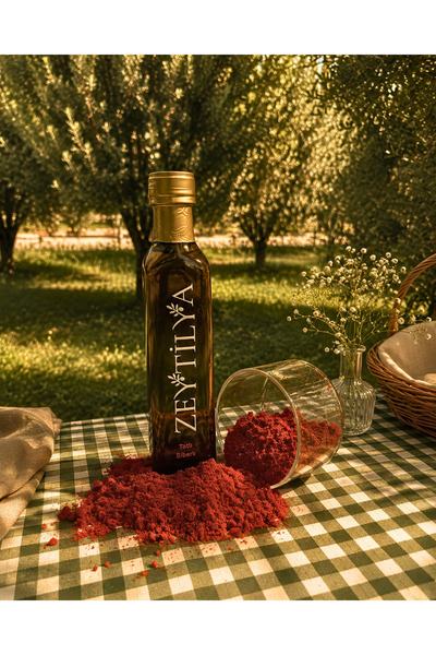Tatlı Kırmızı Biberli Doğal Zeytinyağı 250 Ml