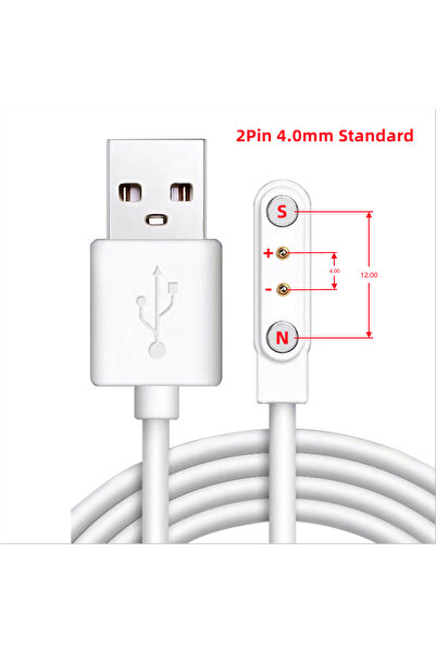 Choice1 White(2pin 4.0 STD) Smart Watch Magnetic USB Dock Charger 2pin 4pin C...