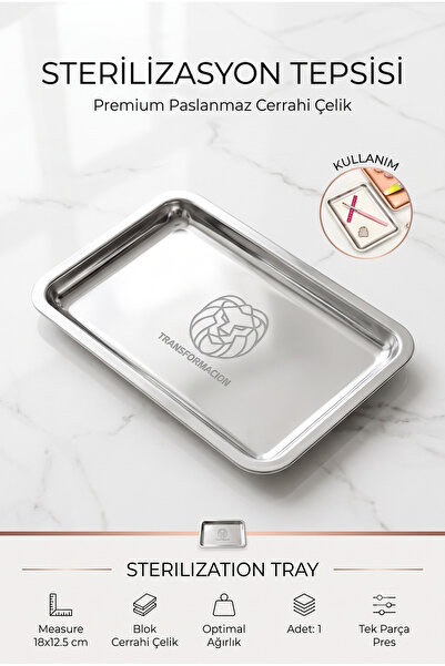 Transformacion Premium Cerrahi Çelik Sterilizasyon Tepsisi 18x12cm: Paslanmaz...
