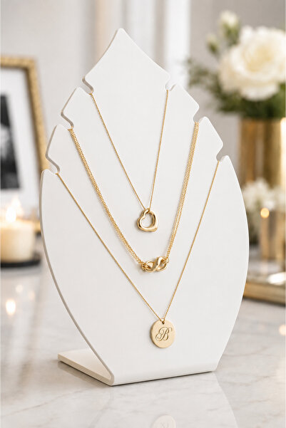VENON White | |   Metal Leaf 25 cm Jewelry Hanger Necklace Hanger Jewelry Sta...