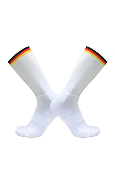 Choice L 39-45 Black yellow stripe Anti Slip Silicone Summer Aero Socks White...