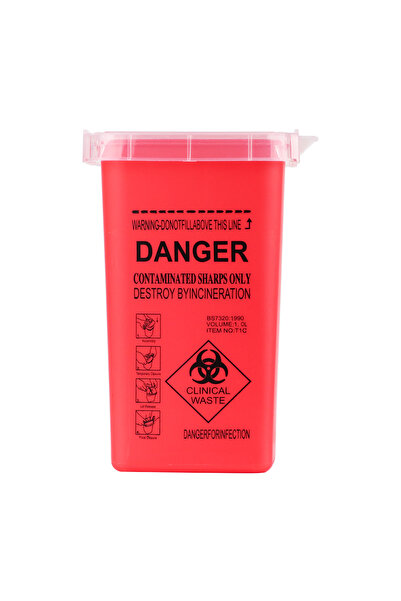 Choice9 Red Tattoo Sharps Container Needle Disposal Containers Syringe Dispos...