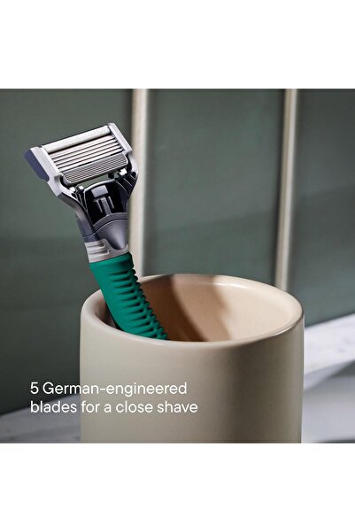 HARRYS Harry's Men’s 5 Blade Razor with 2 Cartridges Forest Green