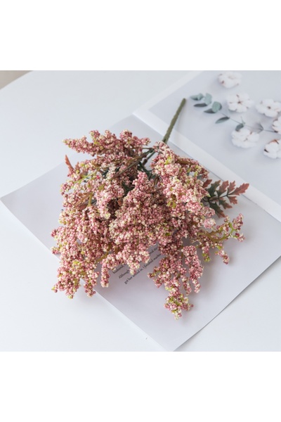 Choice Pink Artificial Flowers Fake Foam Gypsophila Pompon Vases for Home Dec...