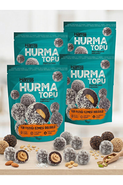 Harras Hindistan cevizi kaplı hurma topları 96 gr X 4 Adet