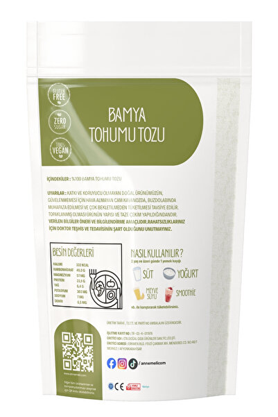 EMİNE TÜRK ANNEMELİ 250 gr Toz Bamya Tohumu Taze Çekilmektedir