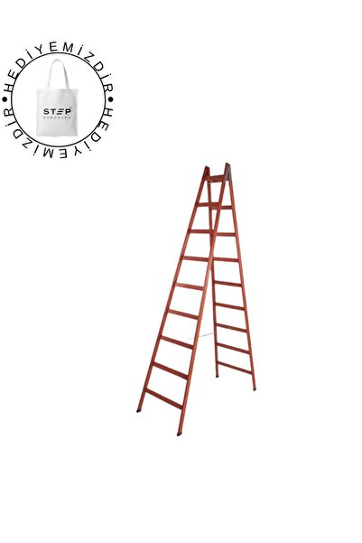 Step 9 BASAMAKLI ÇİFT ÇIKIŞLI AHŞAP MERDİVEN (YÜKSEKLİK 2.90 MT)