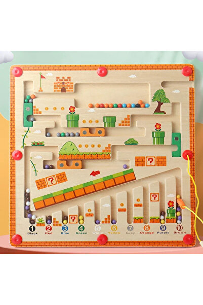 Choice mushroom house Wooden Magnetic Color and Number Maze Learning Educatio...