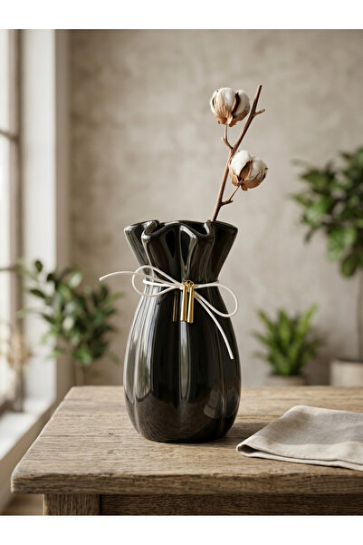 Adeem Black Ceramic Vase 20*10