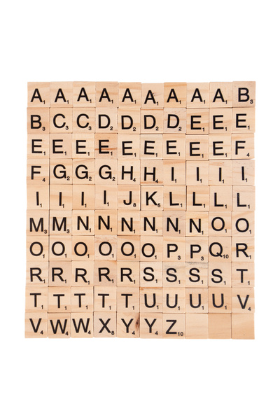Choice B01 100Pcs Wood Tiles Letter Alphabet Number Wooden Block Educational ...
