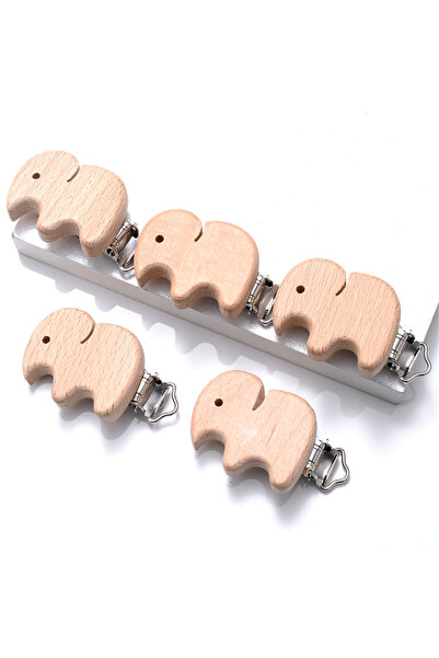 Choice9 Style 2 5pcs Woode Pacifier Baby Beech Wooden Animal Pacifier Metal C...