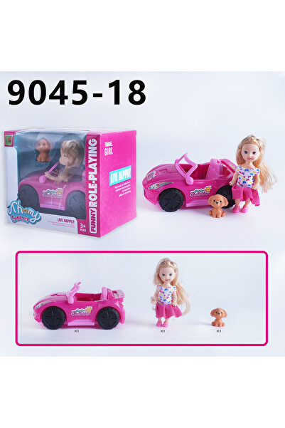 Choice 9045-18 Mini Fashion Girl Doll With Pet Dog Travel Convertible Car Toy...