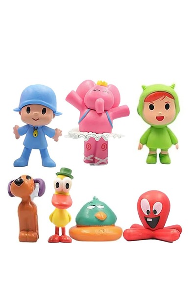 Choice 1 set 7Pcs/Set Pocoyo Animal Toy Bird Duck Elephant Doll Model Scene O...