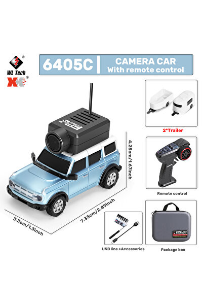 Choice سيارة التحكم عن بعد الصغيرة 6405 PRO الزرقاء من WLtoys بمقياس 1/64 مزو...