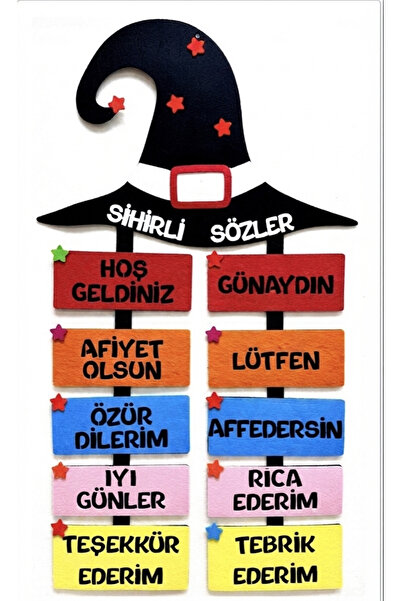 damlakidsmoda Sihirli Sözler (keçe Eğitim Materyali)