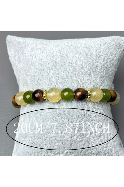 Choice dark green Natural Tiger's Eye & Citrine Bracelet. Balances Symptoms, ...