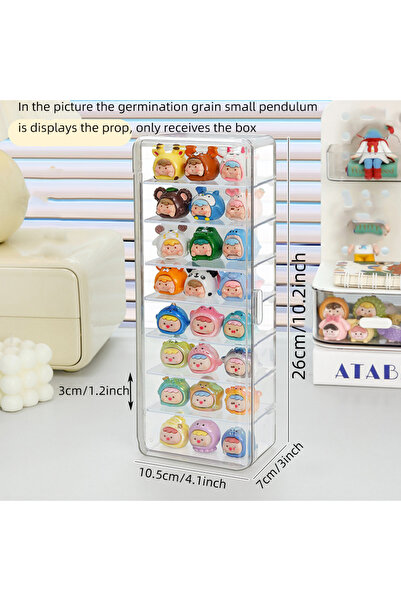 Choice Flip 8 boxes A multi-layer dust-proof storage box with a cute little d...