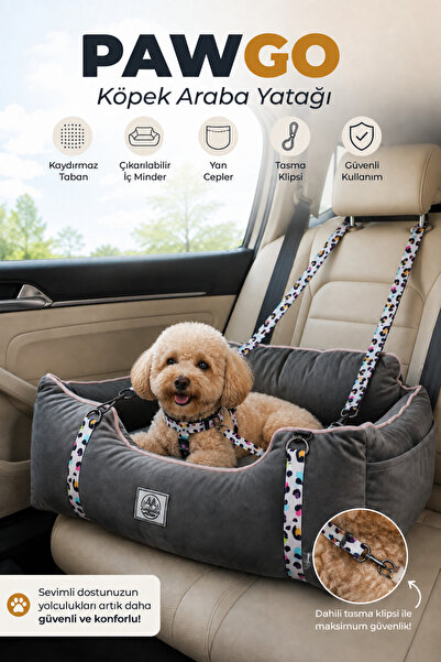 Jungolica Pet Products PawGo, Premium Taşınabilir Kedi ve Köpek Araba Koltuğu...