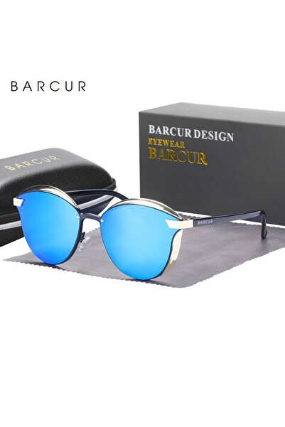 Choice Blue Mirror BARCUR Style Polarized Sunglasses For Women Catmore Round ...