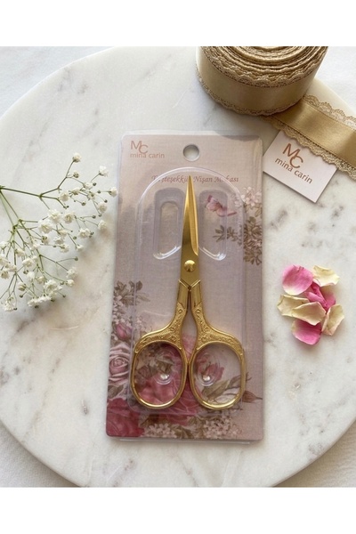 GÜVEN Engagement Promise Scissors Stainless Steel Gold Color