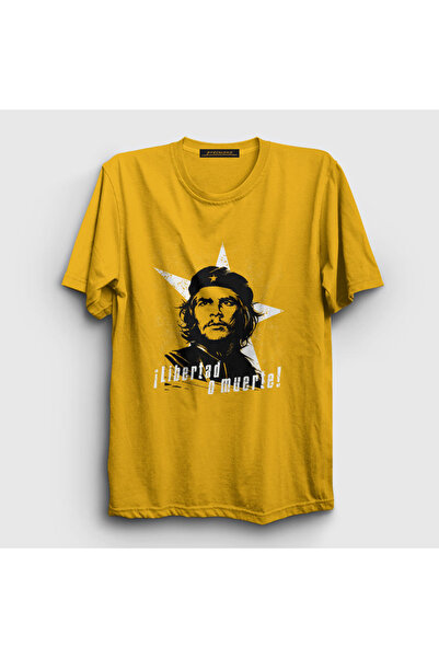 Presmono Unisex Sarı Libertad O Muerte Che Guevara T-shirt 315578tt