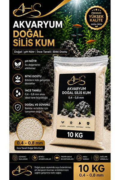 AHS 10 Kg 04-08 mm Silis Krem Renk Bitki Kumu Akvaryum Kumu 10 Kg