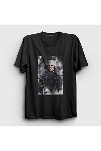 Presmono Unisex crna serija Geralt od Rivije iz igre Witcher T-shirt 321073tt