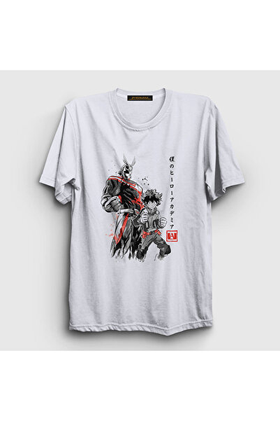 Presmono Unisex beli tim anime Boku No Hero Academia T-shirt 234760tt