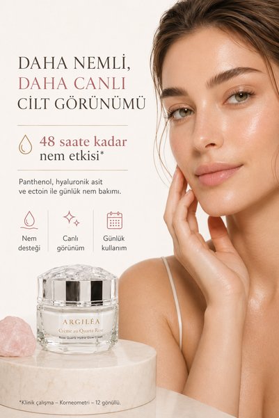 Argilea Pink Quartz Brightening Moisturizing Mineral Face Cream |   Hyaluronic Acid Niacinamide Ectoin 50 ml