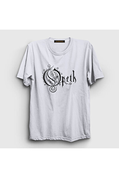 Presmono Unisex beli logo Opeth T-shirt 100787tt