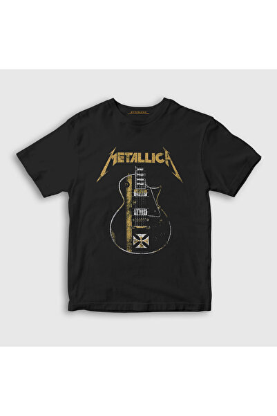 Presmono Unisex Kids Black Guitar Metallica T-shirt 66638tt