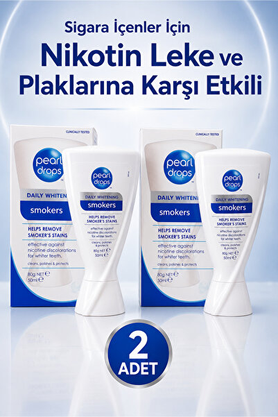 Pearl Drops Smokers 2 Adet- Sigara İçenler İçin Leke Çıkarıcı Jel Diş Macunu,...