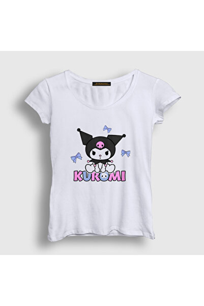 Presmono Women's White Ribbons Kurami Kurami T-Shirt 569249Tt