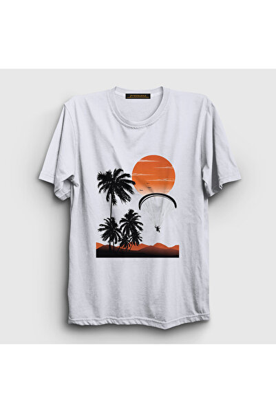 Presmono Unisex beli paragliding Freedom Sunset T-shirt 508743tt