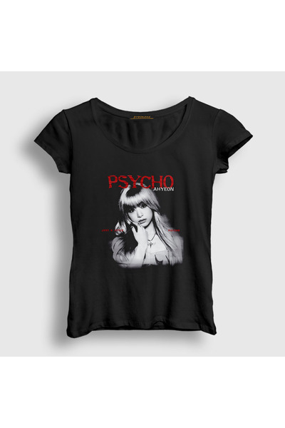 Presmono Women's Black Ahyeon Psycho K Pop Babymonster T-Shirt 585922Tt