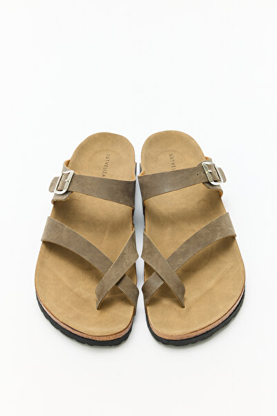 LUTVELIZADE Παντόφλες 2605 - Γυναικείες παντόφλες με αγκράφα και χιαστί λουρά...