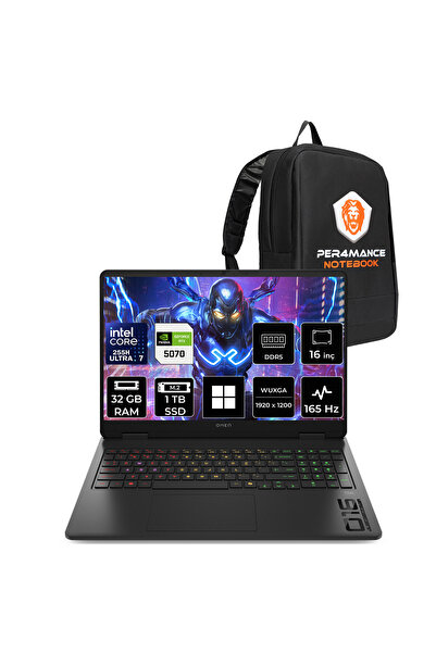 HP Omen 16 Ultra 7 255H 32GB 1TB SSD RTX5070/8GB 16" WUXGA 165Hz W11H Gaming ...